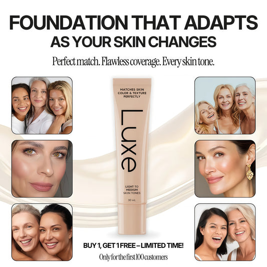 Luxe Color Changing Foundation for Women – Instantly Adapts to Your Skin Tone – Buildable Light-to-Medium Coverage – 12-Hour Wear – Natural Dewy Finish - Light