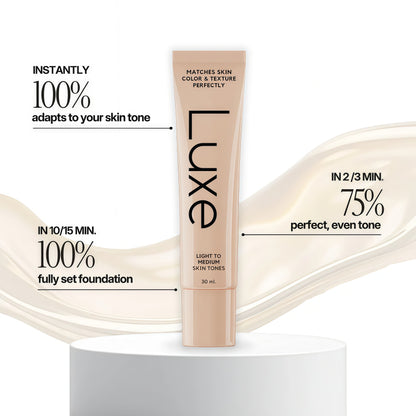 Luxe Color Changing Foundation for Women – Instantly Adapts to Your Skin Tone – Buildable Light-to-Medium Coverage – 12-Hour Wear – Natural Dewy Finish - Light